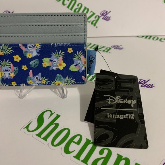 Loungefly Cardholder Disney Lilo Stitch Tropical Hawaii Floral Blue Card Holder - Picture 2 of 3